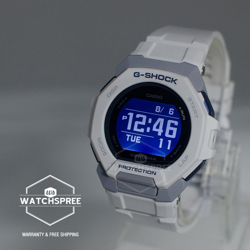 Casio G-Shock GBD-300 Lineup Sports Oriented G-SQUAD Bluetooth Bio-Based White Band Watch GBD300-7D GBD-300-7D GBD-300-7