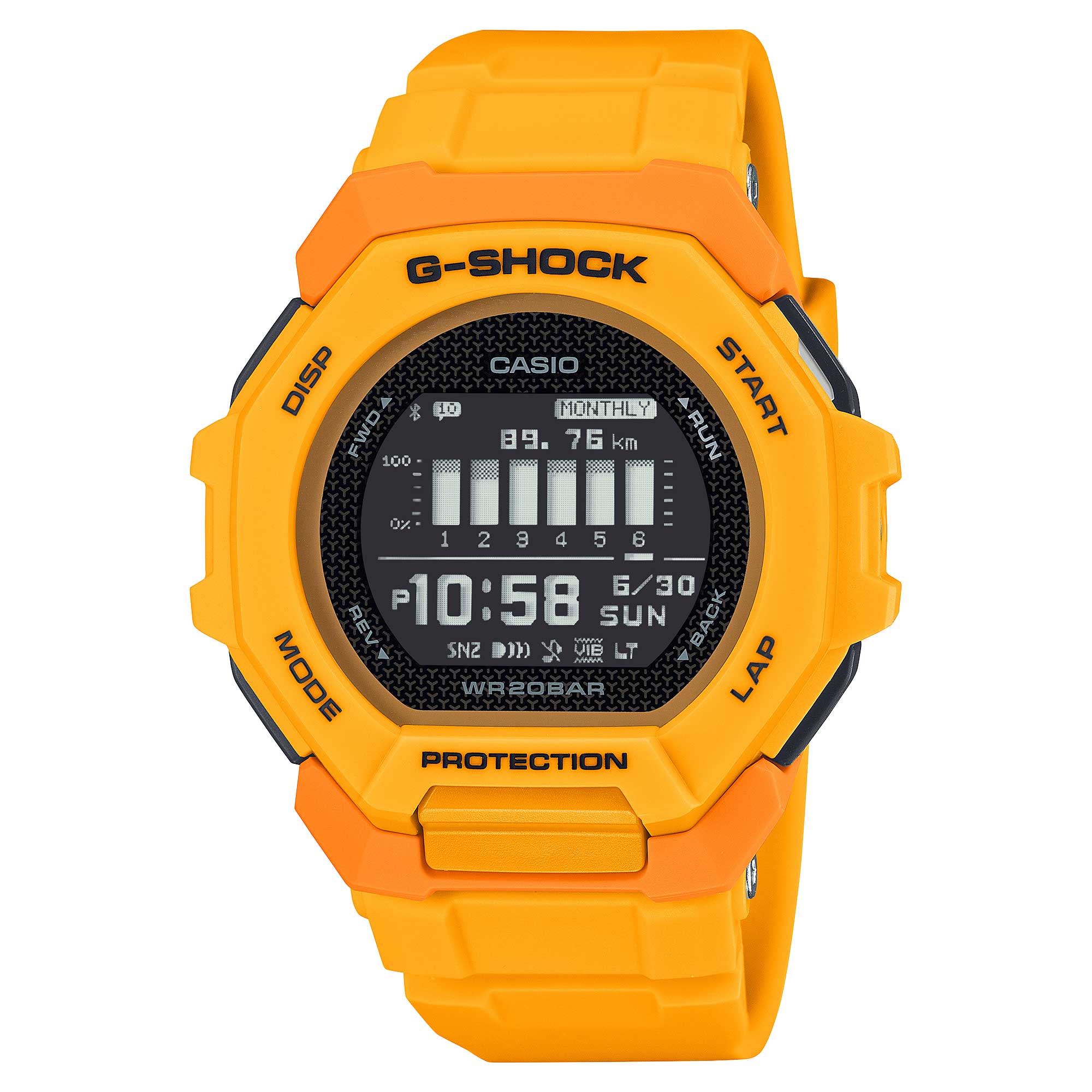 Casio G-Shock GBD-300 Lineup Sports Oriented G-SQUAD BluetoothÇ?ǧ Bio-Based Yellow Resin Band Watch GBD300-9D GBD-300-9D GBD-300-9