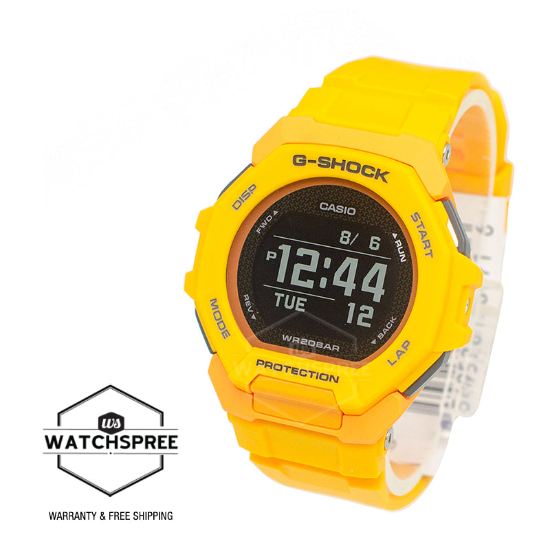 Casio G-Shock GBD-300 Lineup Sports Oriented G-SQUAD Bluetooth Bio-Based Yellow Band Watch GBD300-9D GBD-300-9D GBD-300-9