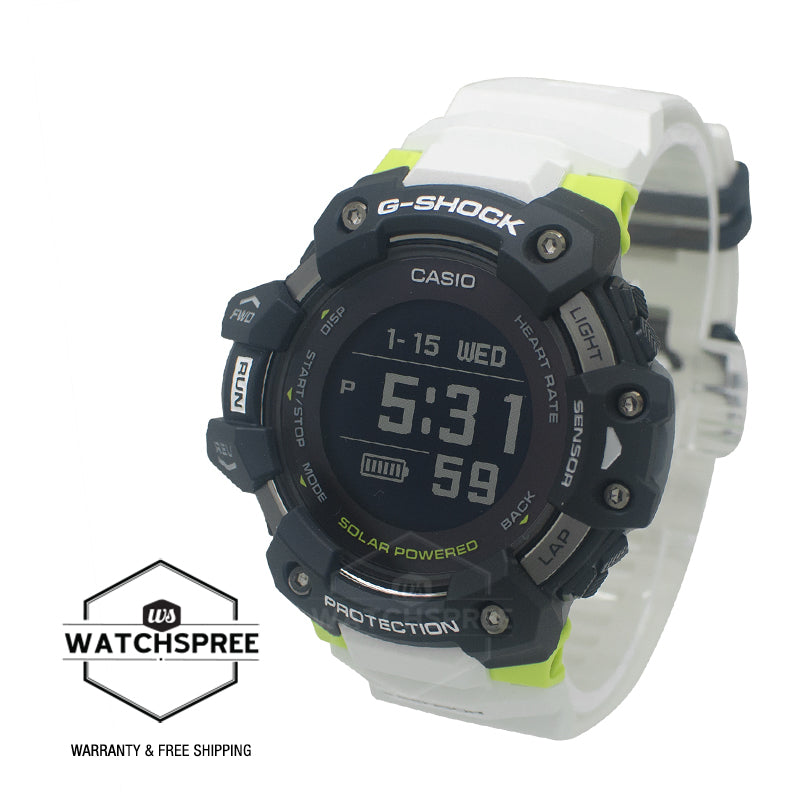 Casio G-Shock G-SQUAD Bluetooth® Solar Powered White Resin Band Watch GBDH1000-1A7 GBD-H1000-1A7