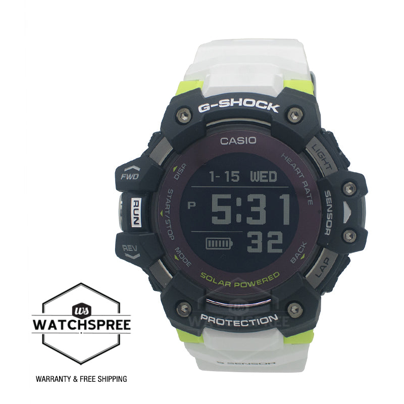 Casio G-Shock G-SQUAD Bluetooth¨ Solar Powered White Resin Band Watch GBDH1000-1A7 GBD-H1000-1A7