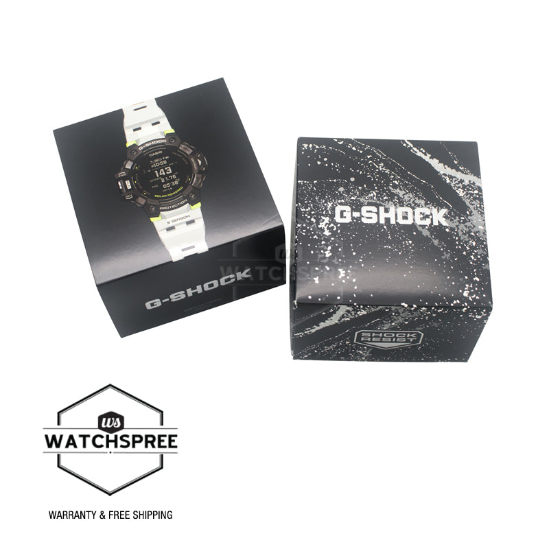Casio G-Shock G-SQUAD Bluetooth¨ Solar Powered White Resin Band Watch GBDH1000-1A7 GBD-H1000-1A7