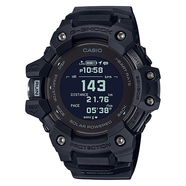Casio G-Shock G-SQUAD Bluetooth® Solar Powered Black Resin Band Watch GBDH1000-1D GBD-H1000-1D GBD-H1000-1