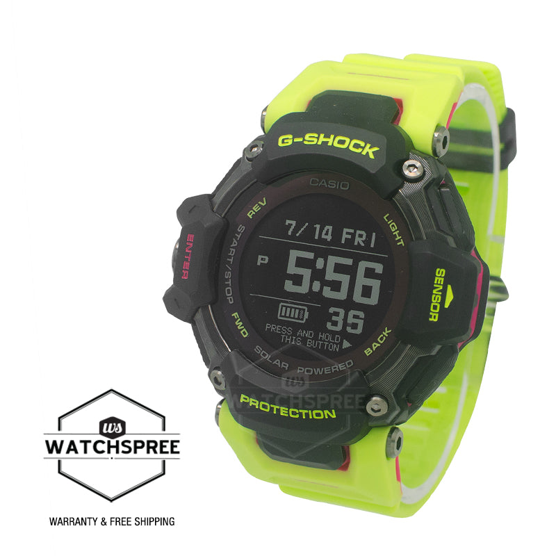 Casio G-Shock GBD-H2000 Lineup G-SQUAD Bluetooth Tough Solar Multi-Sport Series Yellow Resin Band Watch GBDH2000-1A9 GBD-H2000-1A9