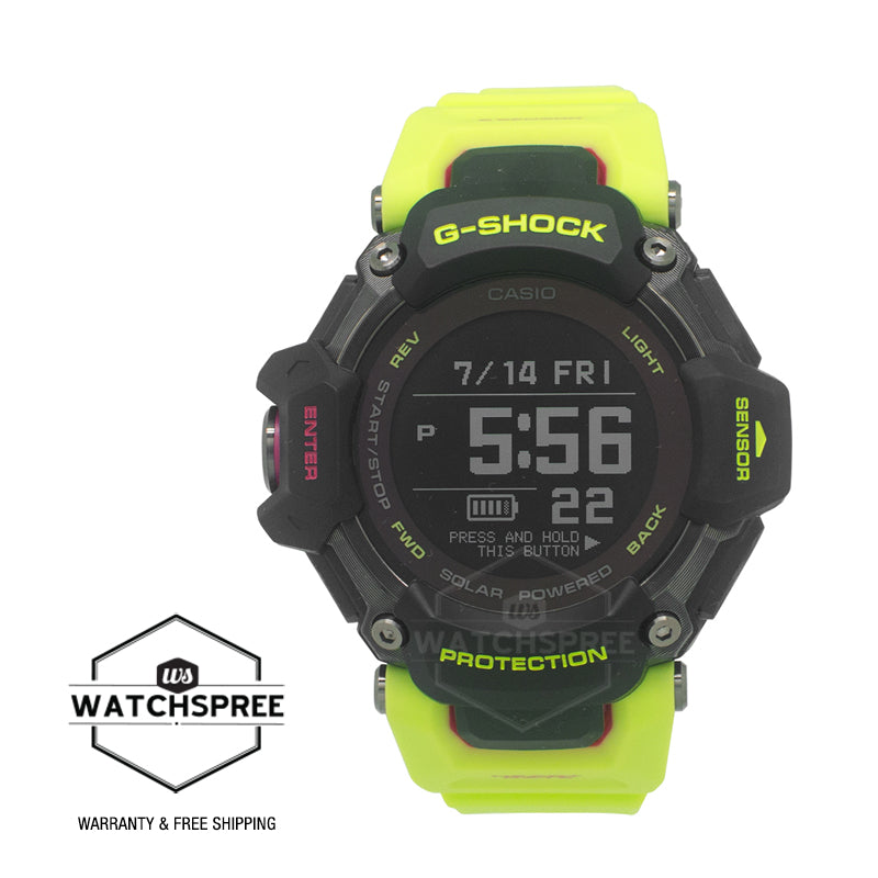 Casio G-Shock GBD-H2000 Lineup G-SQUAD Bluetooth Tough Solar Multi-Sport Series Yellow Resin Band Watch GBDH2000-1A9 GBD-H2000-1A9