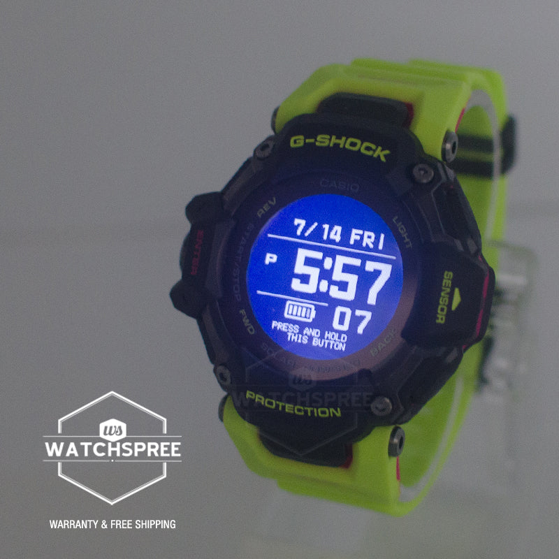 Casio G-Shock GBD-H2000 Lineup G-SQUAD Bluetooth Tough Solar Multi-Sport Series Yellow Resin Band Watch GBDH2000-1A9 GBD-H2000-1A9