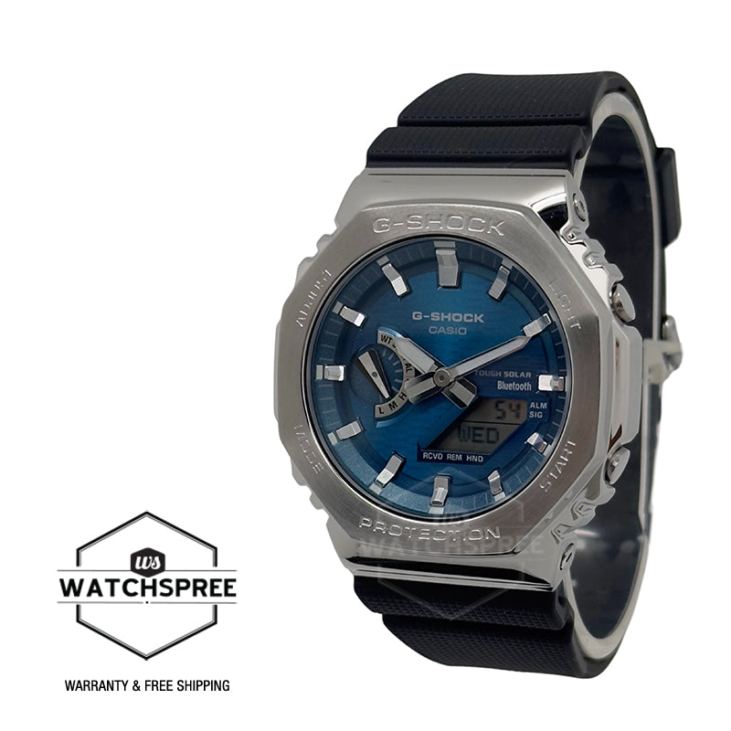 Casio G-Shock G-Steel GBM-2100 Lineup Bluetooth Tough Solar Bio-Based Black Resin Band Watch GBM2100A-2B GBM-2100A-2B
