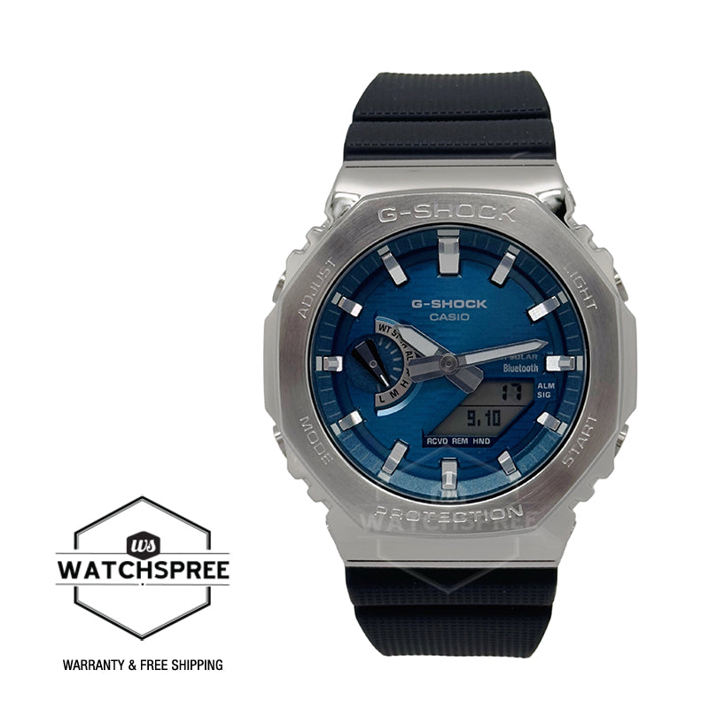 Casio G-Shock G-Steel GBM-2100 Lineup Bluetooth Tough Solar Bio-Based Black Resin Band Watch GBM2100A-2B GBM-2100A-2B