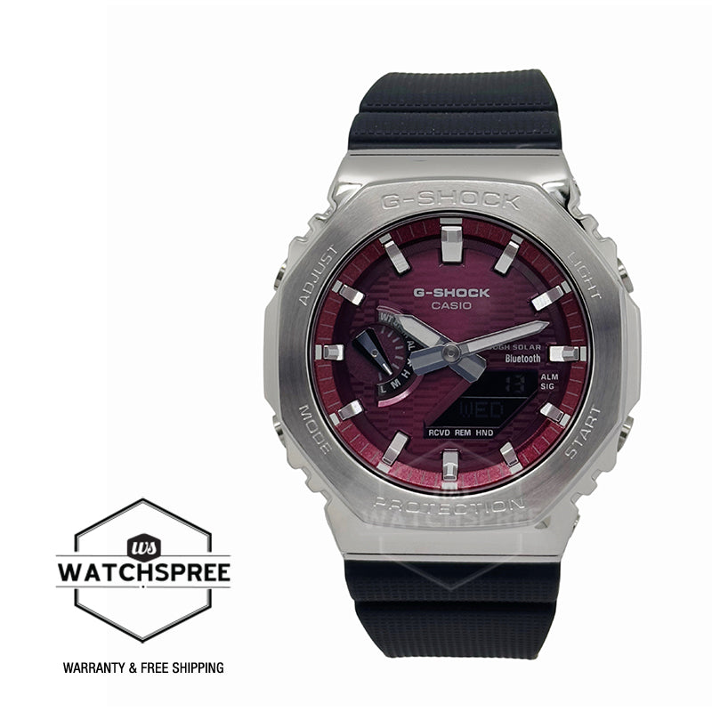Casio G-Shock G-Steel GBM-2100 Lineup Bluetooth Tough Solar Bio-Based Black Resin Band Watch GBM2100A-4B GBM-2100A-4B