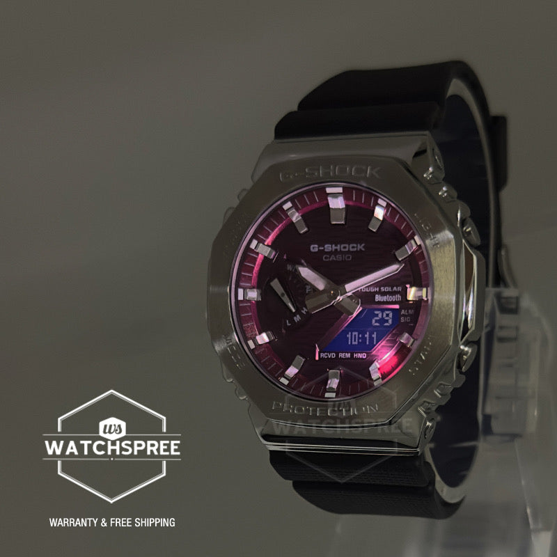 Casio G-Shock G-Steel GBM-2100 Lineup Bluetooth Tough Solar Bio-Based Black Resin Band Watch GBM2100A-4B GBM-2100A-4B