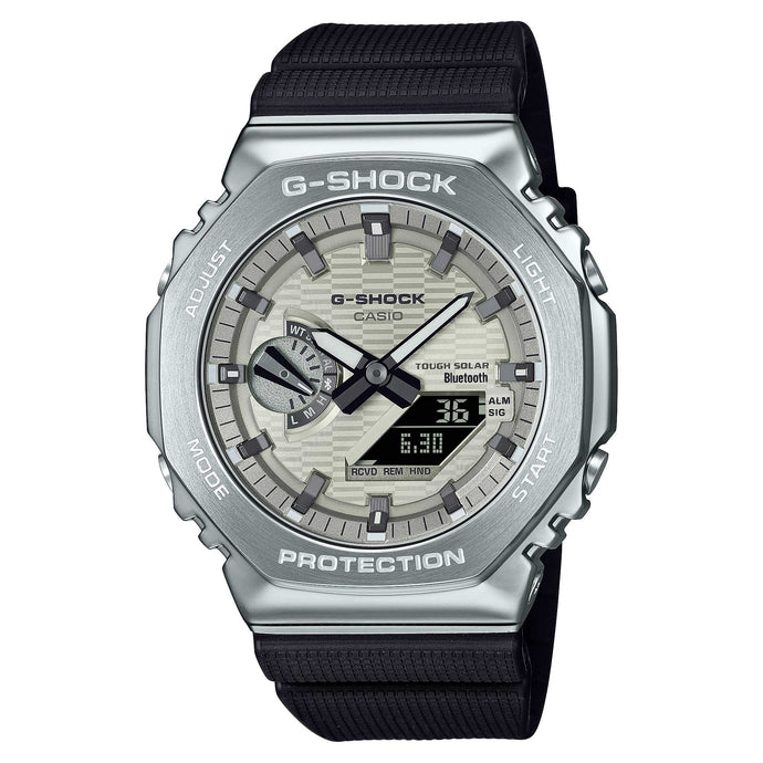 Casio G-Shock G-Steel GBM-2100 Lineup Bluetooth© Tough Solar Bio-Based Black Resin Band Watch GBM2100A-8B GBM-2100A-8B
