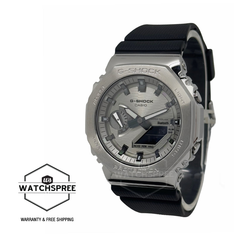 Casio G-Shock G-Steel GBM-2100 Lineup Bluetooth Tough Solar Bio-Based Black Resin Band Watch GBM2100A-8B GBM-2100A-8B