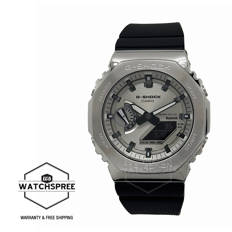 Casio G-Shock G-Steel GBM-2100 Lineup Bluetooth Tough Solar Bio-Based Black Resin Band Watch GBM2100A-8B GBM-2100A-8B