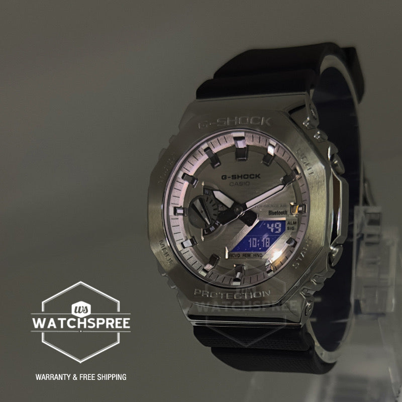 Casio G-Shock G-Steel GBM-2100 Lineup Bluetooth Tough Solar Bio-Based Black Resin Band Watch GBM2100A-8B GBM-2100A-8B