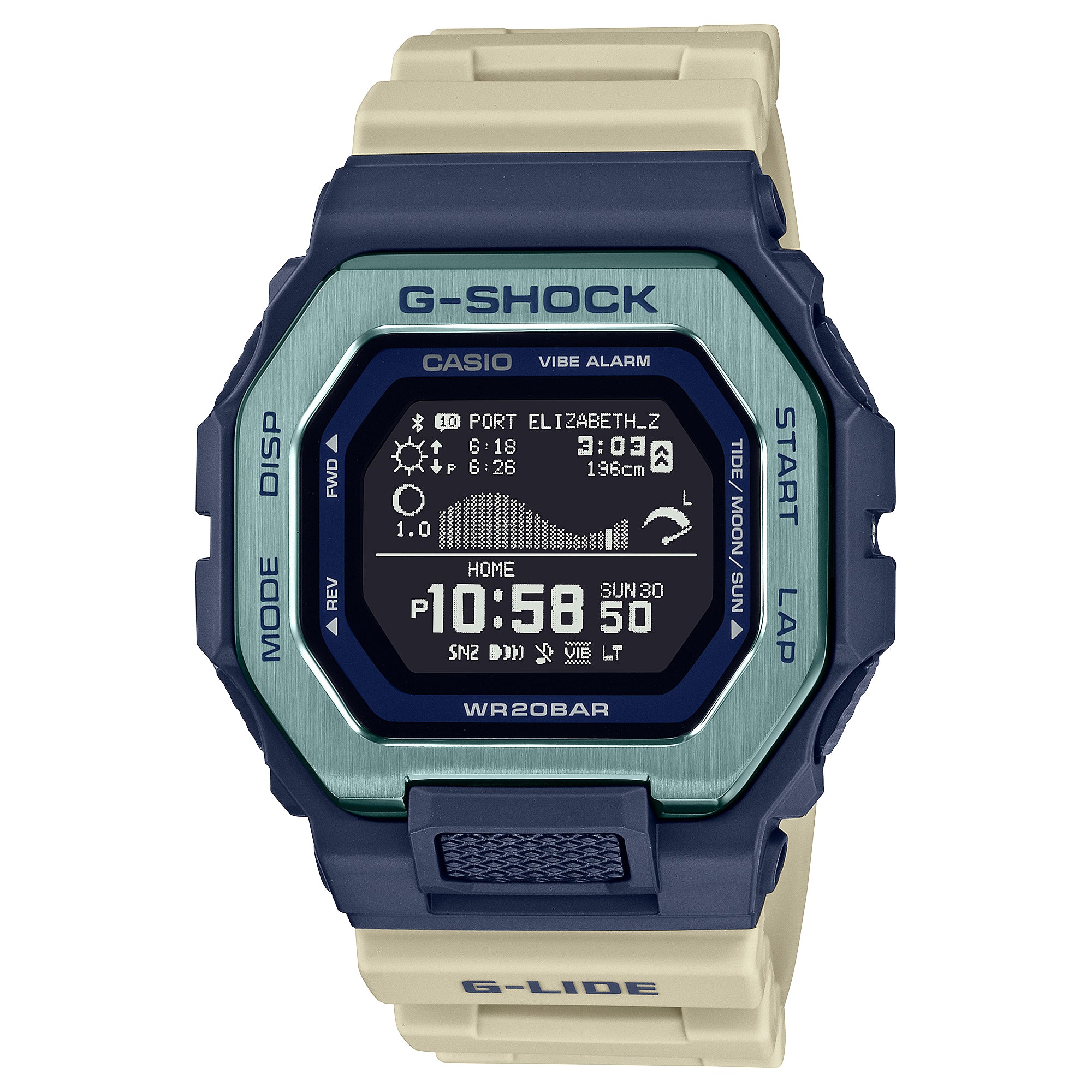 Casio G-Shock G-LIDE GBX-100 Lineup BluetoothÇ?Çî’??? Khaki Resin Band Watch GBX100TT-2D GBX-100TT-2D GBX-100TT-2