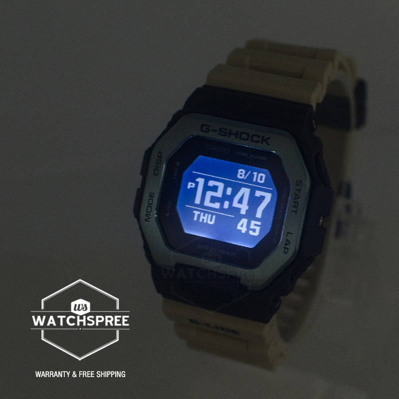 Casio G-Shock G-LIDE GBX-100 Lineup Bluetooth Khaki Resin Band Watch GBX-100TT-2D GBX-100TT-2