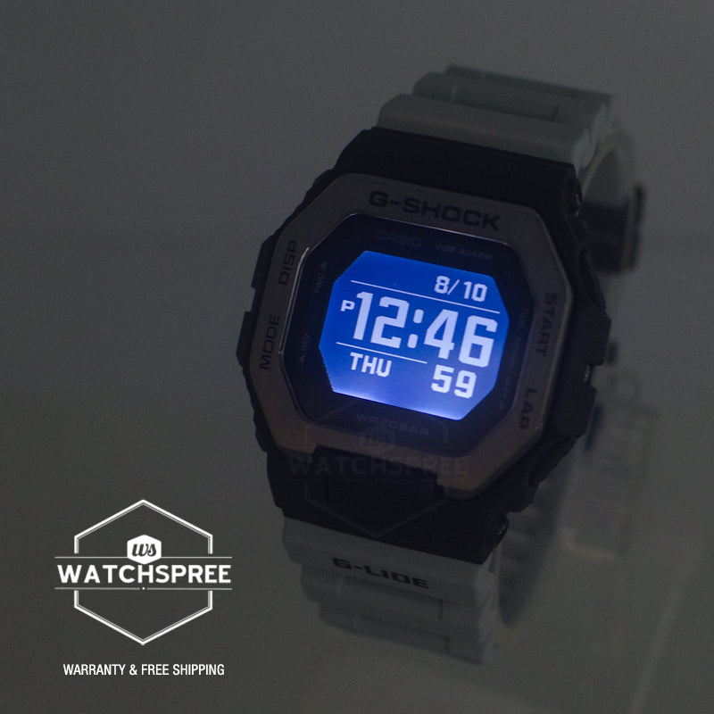 Casio G-Shock G-LIDE GBX-100 Lineup Bluetooth® Light Grey Resin Band Watch GBX100TT-8D GBX-100TT-8D GBX-100TT-8