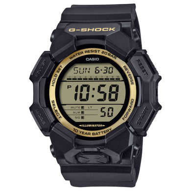 Casio G-Shock GD-010 Lineup Gold and Black Series Carbon Core Guard Structure Bio-Based Black Resin Band Watch GD010GB-1A9 GD-010GB-1A9