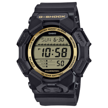 Casio G-Shock GD-010 Lineup Gold and Black Series Carbon Core Guard Structure Bio-Based Black Resin Band Watch GD010GB-1A9 GD-010GB-1A9