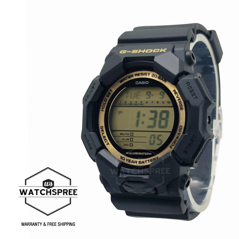 Casio G-Shock GD-010 Lineup Gold and Black Series Carbon Core Guard Structure Bio-Based Black Resin Band Watch GD010GB-1A9 GD-010GB-1A9