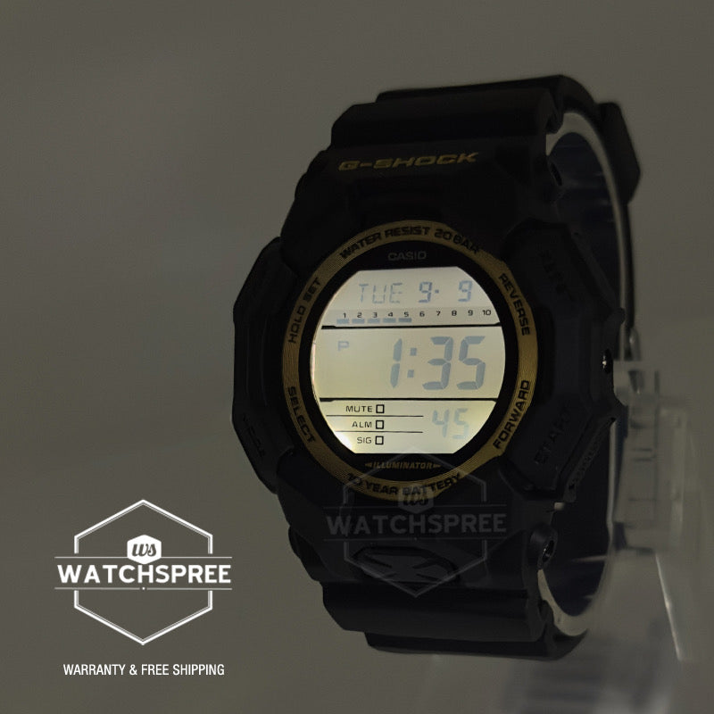 Casio G-Shock GD-010 Lineup Gold and Black Series Carbon Core Guard Structure Bio-Based Black Resin Band Watch GD010GB-1A9 GD-010GB-1A9