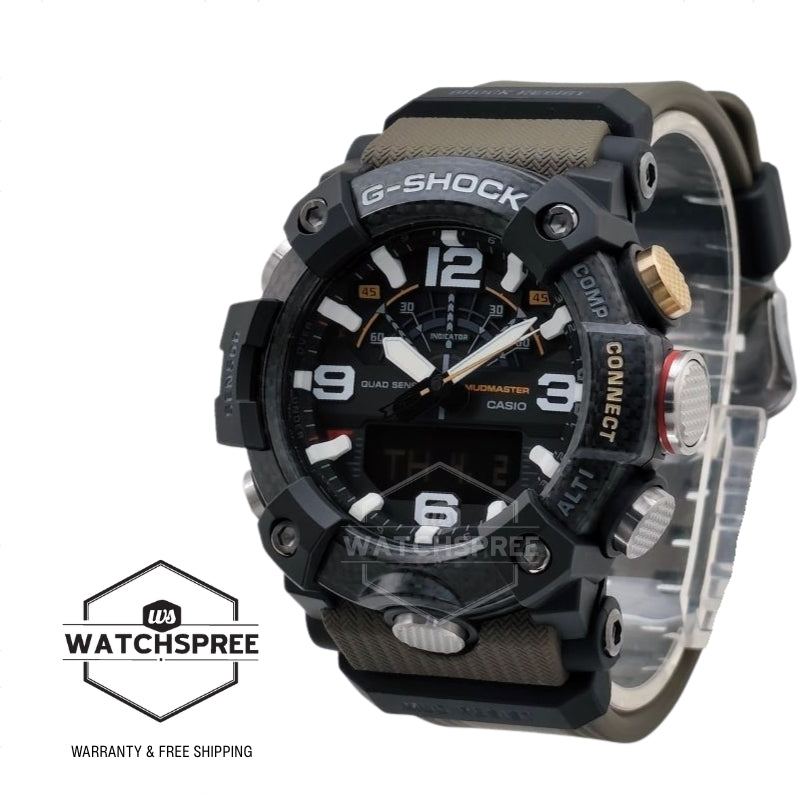 Casio G-Shock Master of G - Land Mudmaster Bluetooth Bio-Based Army Green Resin Band Watch GGB100X-1A3 GG-B100X-1A3