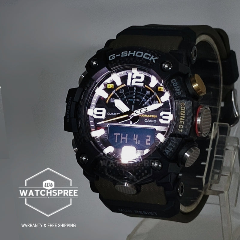Casio G-Shock Master of G - Land Mudmaster Bluetooth Bio-Based Army Green Resin Band Watch GGB100X-1A3 GG-B100X-1A3