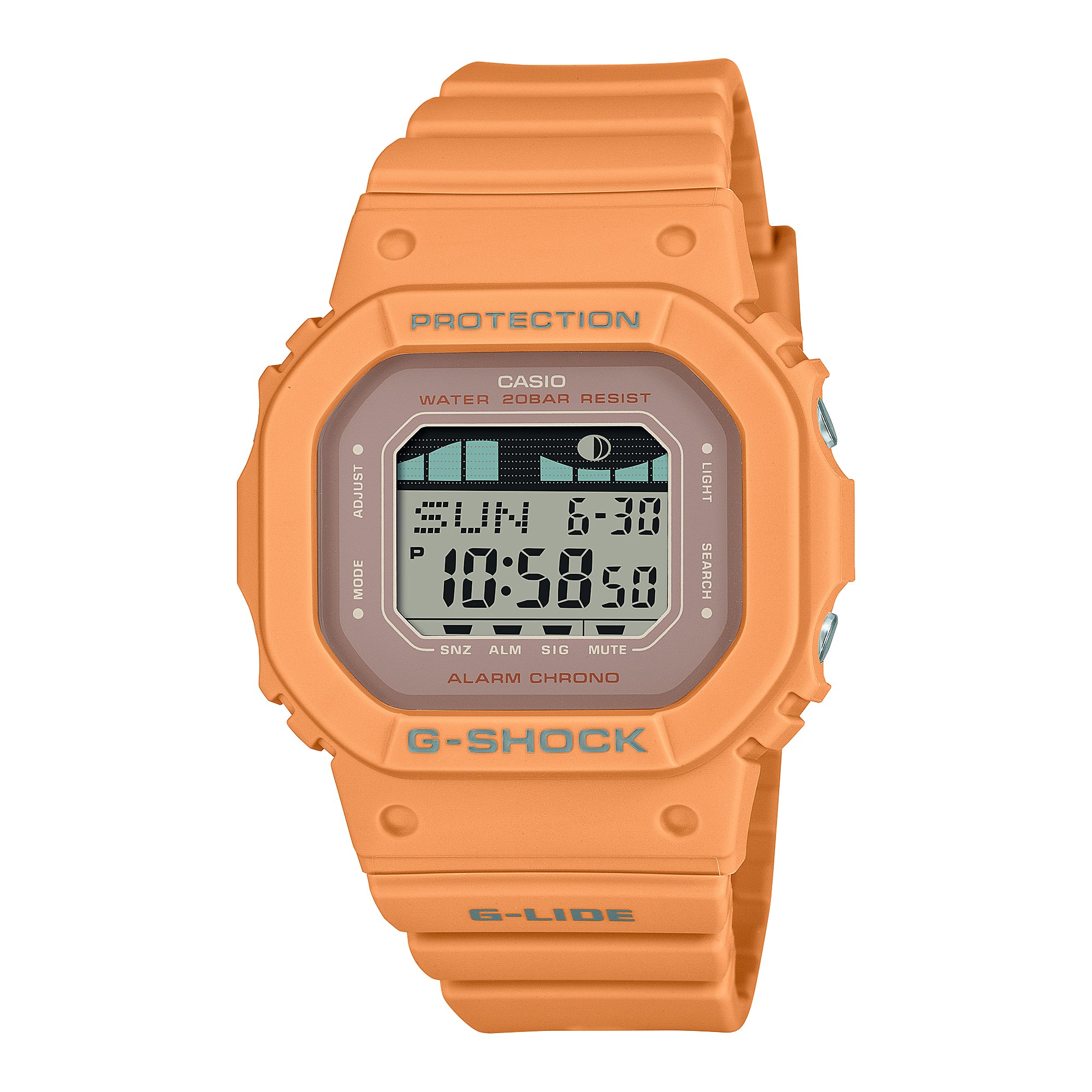 Casio G-Shock for Ladies' G-LIDE Eco-Friendly Bio-Based Orange Resin Band Watch GLXS5600-4D GLX-S5600-4D GLX-S5600-4