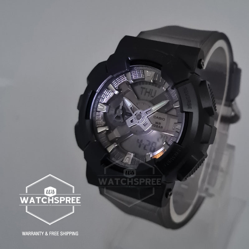 Casio G-Shock Special Colour Model GM-110 Lineup Midnight Fog Series Black Translucent Resin Band Watch GM110MF-1A GM-110MF-1A