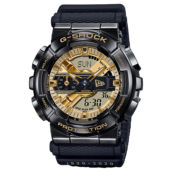 Casio G-Shock GM-110 Lineup Limited Edition NEW ERA®100th Anniversary Collaboration Model Black Cloth Band Watch GM110NE-1A GM-110NE-1A