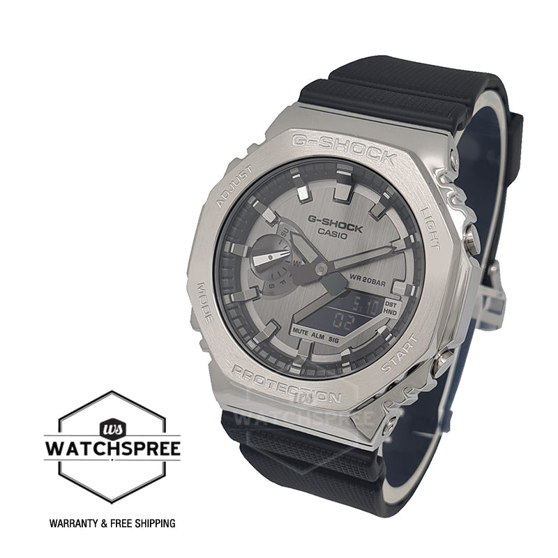 Casio G-Shock Standard-Bearer Metal-Clad Octagonal Black Resin Band Watch GM2100-1A GM-2100-1A