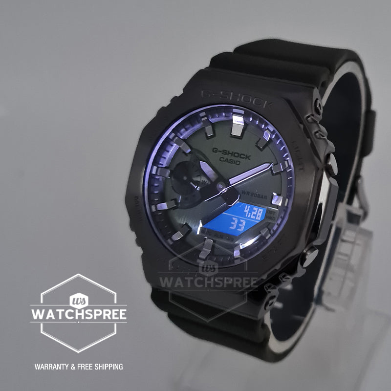 Casio G-Shock Standard-Bearer Metal-Clad Octagonal Green Resin Band Watch GM2100B-3A GM-2100B-3A