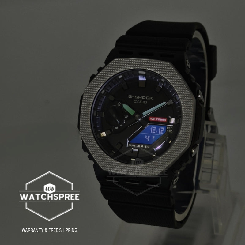 Casio G-Shock G-Steel GM-2100 Lineup Modern Industrial Series Bio-Based Black Resin Band Watch GM2100BM-1A GM-2100BM-1A
