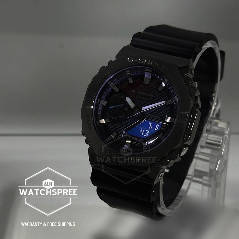 Casio G-Shock G-Steel GM-2100 Lineup Rainbow Brick Wall Series Bio-Based Black Resin Band Watch GM2100BRW-1A GM-2100BRW-1A
