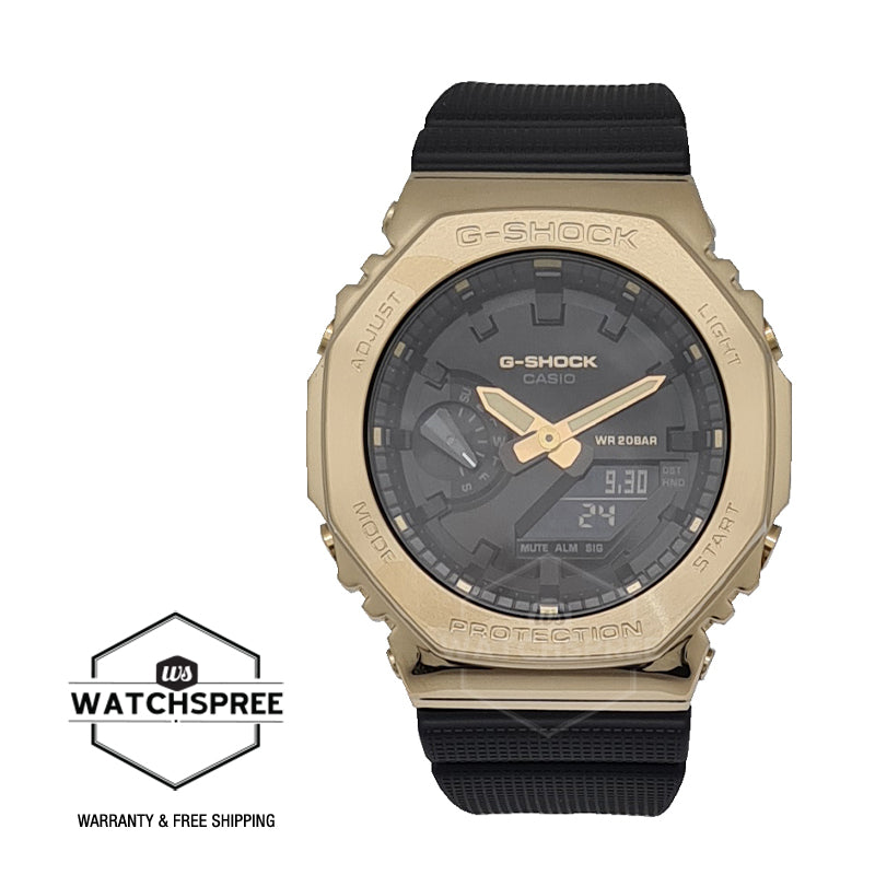 Casio G-Shock Standard-Bearer Metal-Clad Octagonal Black Resin Band Watch GM2100G-1A9 GM-2100G-1A9