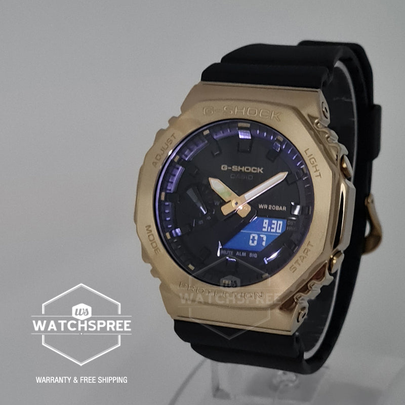 Casio G-Shock Standard-Bearer Metal-Clad Octagonal Black Resin Band Watch GM2100G-1A9 GM-2100G-1A9