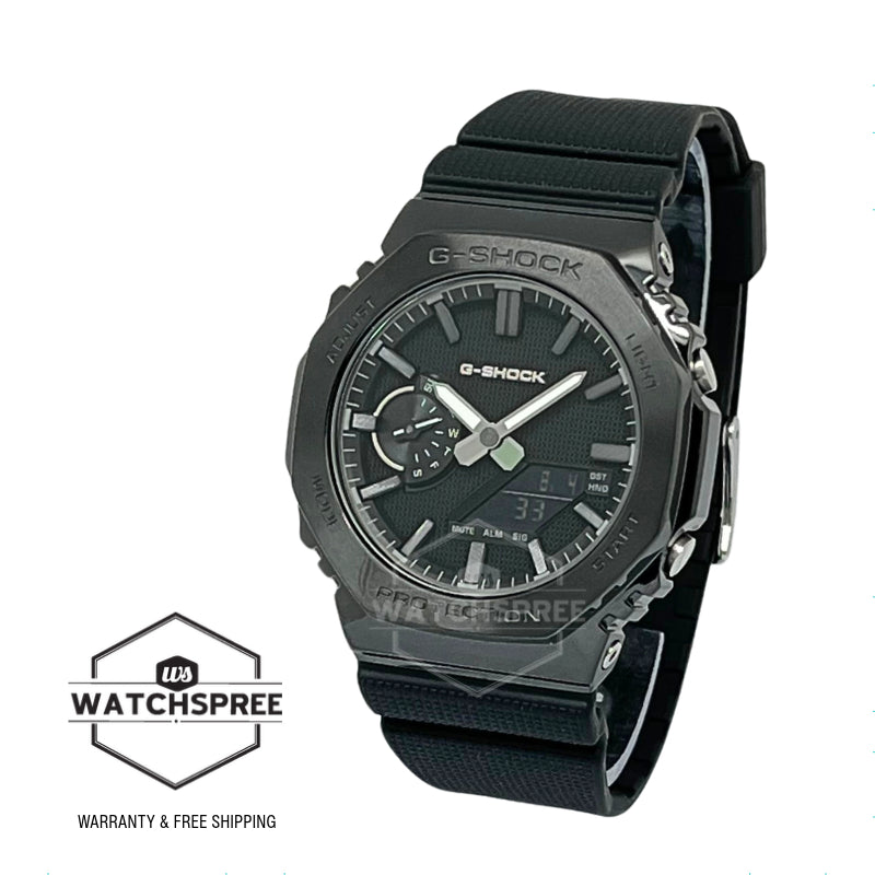 Casio G-Shock G-Steel GM-2100 Lineup Luxe Black Series Bio-Based Black Resin Band Watch GM2100LXB-1A GM-2100LXB-1A
