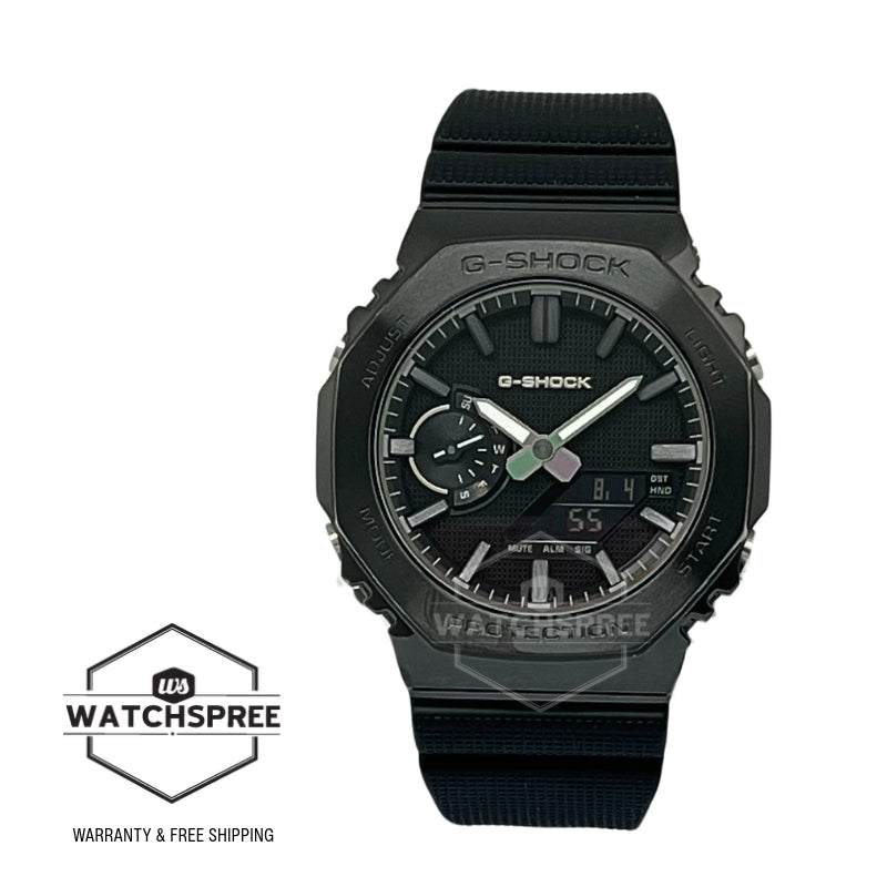 Casio G-Shock G-Steel GM-2100 Lineup Luxe Black Series Bio-Based Black Resin Band Watch GM2100LXB-1A GM-2100LXB-1A