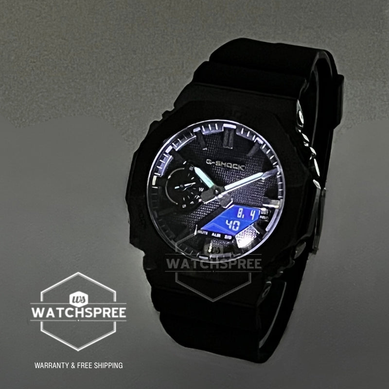 Casio G-Shock G-Steel GM-2100 Lineup Luxe Black Series Bio-Based Black Resin Band Watch GM2100LXB-1A GM-2100LXB-1A