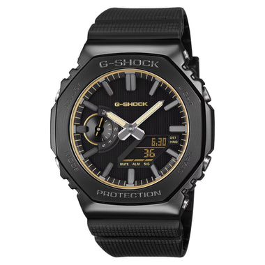 Casio G-Shock G-Steel GM-2100 Lineup Luxe Black Series Bio-Based Black Resin Band Watch GM2100LXB-1A9 GM-2100LXB-1A9
