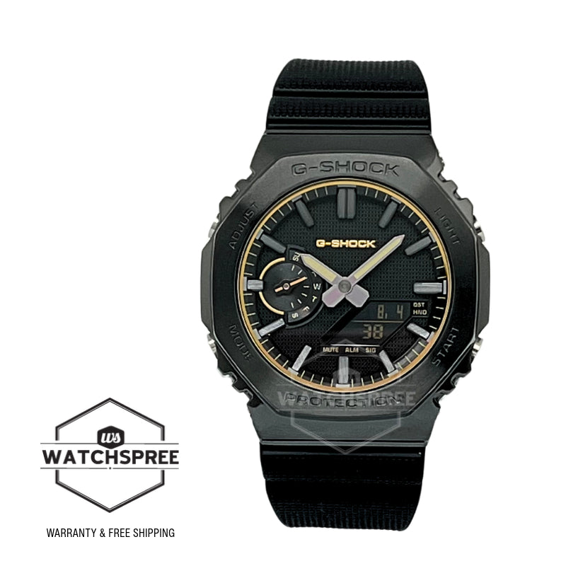 Casio G-Shock G-Steel GM-2100 Lineup Luxe Black Series Bio-Based Black Resin Band Watch GM2100LXB-1A9 GM-2100LXB-1A9