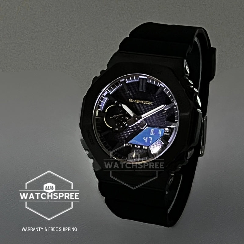 Casio G-Shock G-Steel GM-2100 Lineup Luxe Black Series Bio-Based Black Resin Band Watch GM2100LXB-1A9 GM-2100LXB-1A9