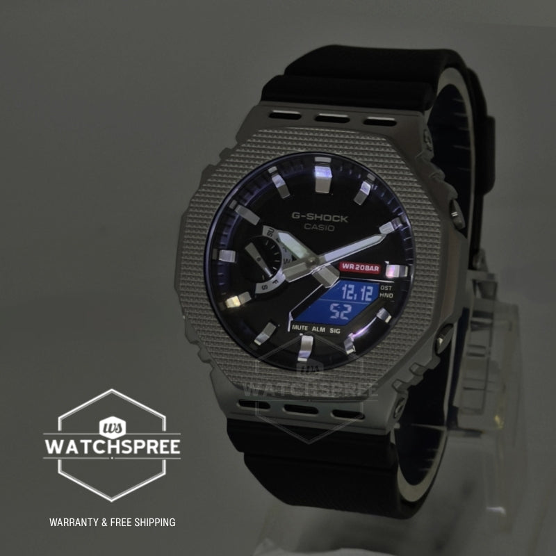 Casio G-Shock G-Steel GM-2100 Lineup Modern Industrial Series Bio-Based Black Resin Band Watch GM2100M-1A GM-2100M-1A