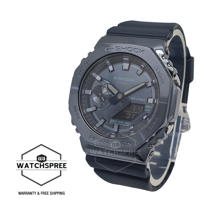Casio G-Shock Standard-Bearer Metal-Clad Octagonal Navy Blue Resin Band Watch GM2100N-2A GM-2100N-2A