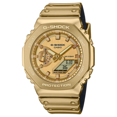 Casio G-Shock G-Steel GM-2100 Lineup Fine Metallic Series Gold Resin Band Watch GM2100YMG-9A9 GM-2100YMG-9A9