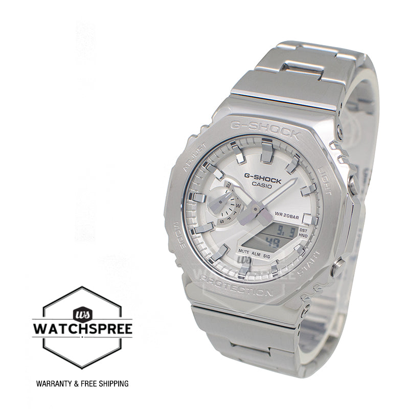 Casio G-Shock G-Steel GM-2100 Lineup Stainless Steel Band Watch GM2110D-7A GM-2110D-7A