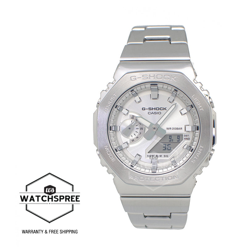 Casio G-Shock G-Steel GM-2100 Lineup Stainless Steel Band Watch GM2110D-7A GM-2110D-7A