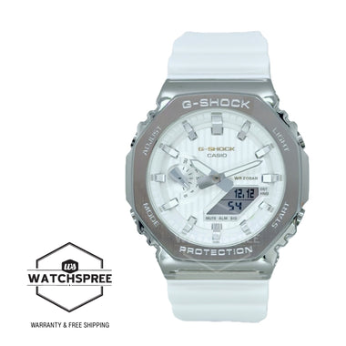 Casio G-Shock G-Steel GM-2100 Lineup Precious Heart Seasonal Collection 2025 Bio-Based White Resin Band Watch GM2110SH-7A GM-2110SH-7A