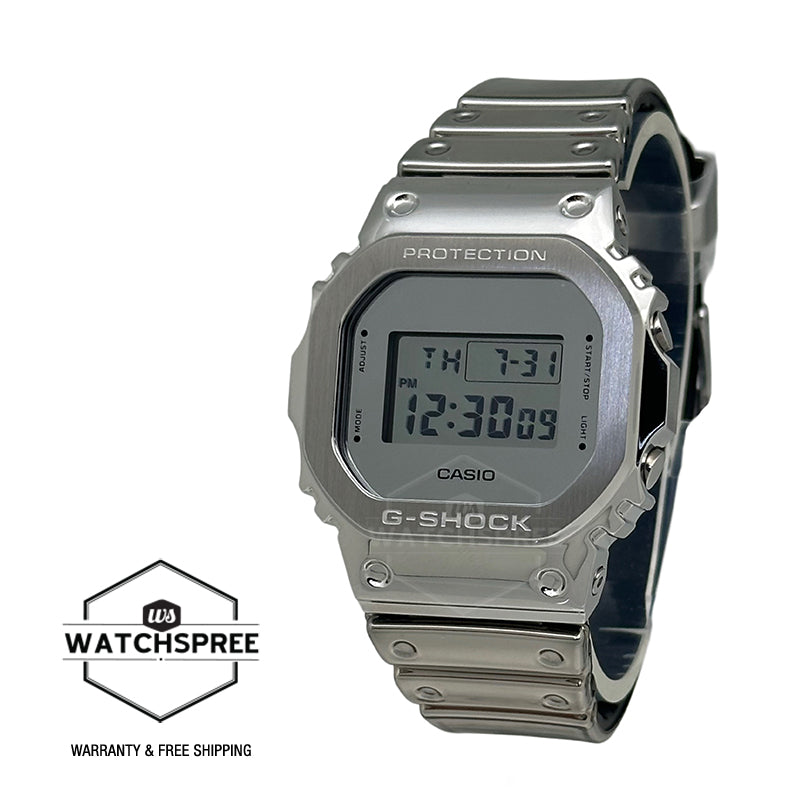 Casio G-Shock G-Steel GM-5600 Lineup Fine Metallic Series Silver Resin Band Watch GM5600YM-8A8 GM-5600YM-8A8