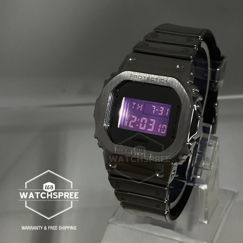 Casio G-Shock G-Steel GM-5600 Lineup Fine Metallic Series Silver Resin Band Watch GM5600YM-8A8 GM-5600YM-8A8